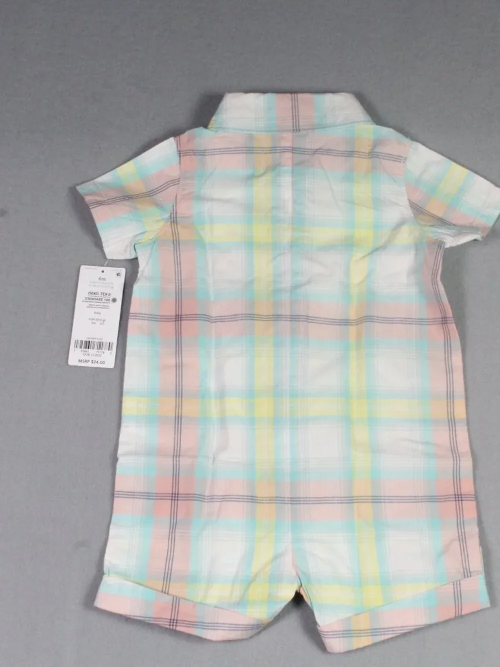 Carter's 6M Baby Boy 3pc Lot Plaid Button Shirt Anchor Romper Stripe - Picture 6 of 9